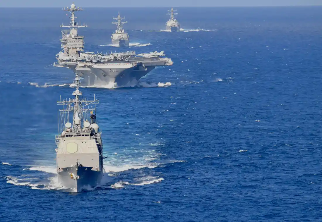 gruppo da battaglia americano contro ribelli houthi dello yemen