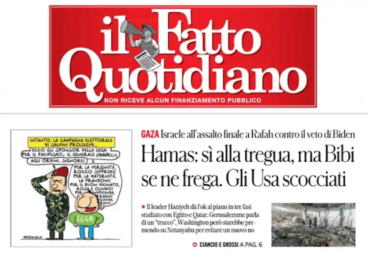 stampa italiana succube di hamas