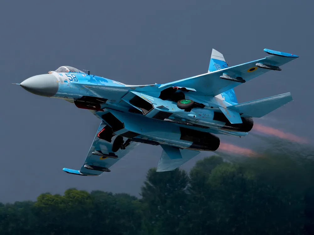allarme aereo a Kiev, nella immagine caccia russo