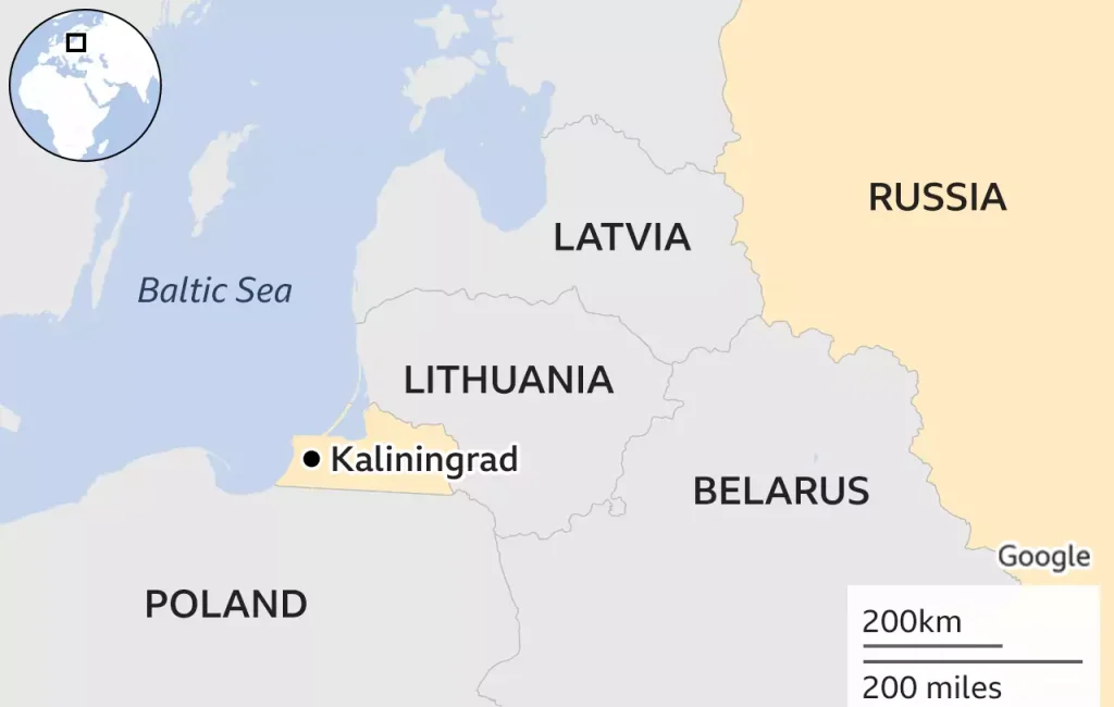 Mappa della regione di Kaliningrad