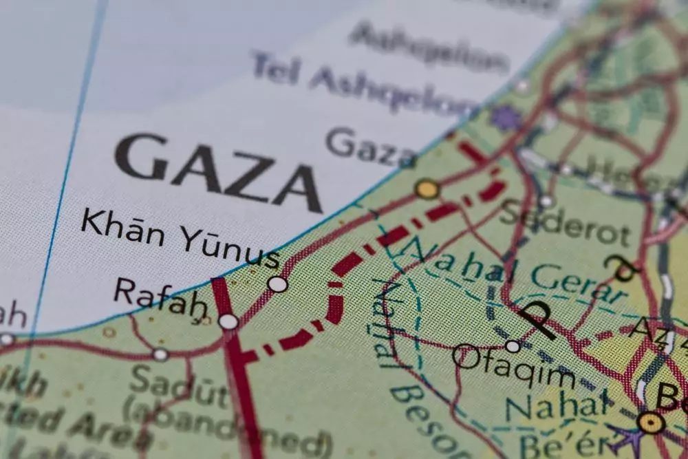 mappa della Striscia di Gaza per spostamento palestinesi ed evidenze genocidio