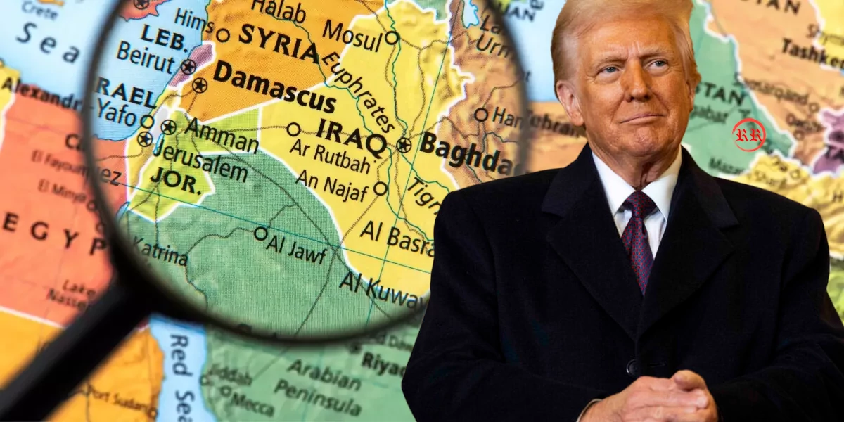 può Israele fidarsi di Donald Trump. Immagine di Trump su cartina Medio Oriente