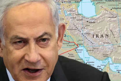 Netanyahu su cartina del medio oriente