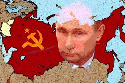 Putin con la mappa della vecchia Unione Sovietica