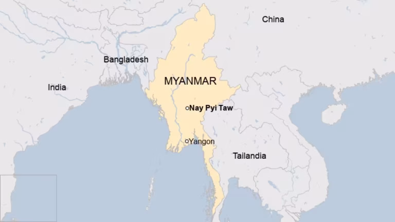 myanmar o birmania mappa