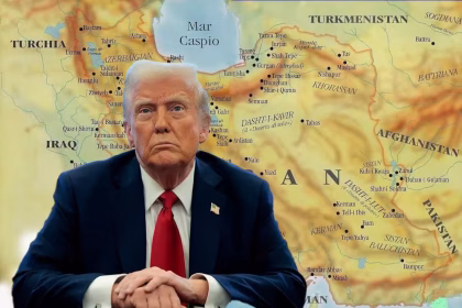 Donald Trump su cartina iran