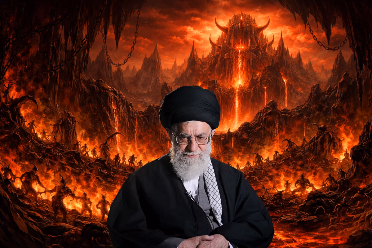 Khamenei all'inferno