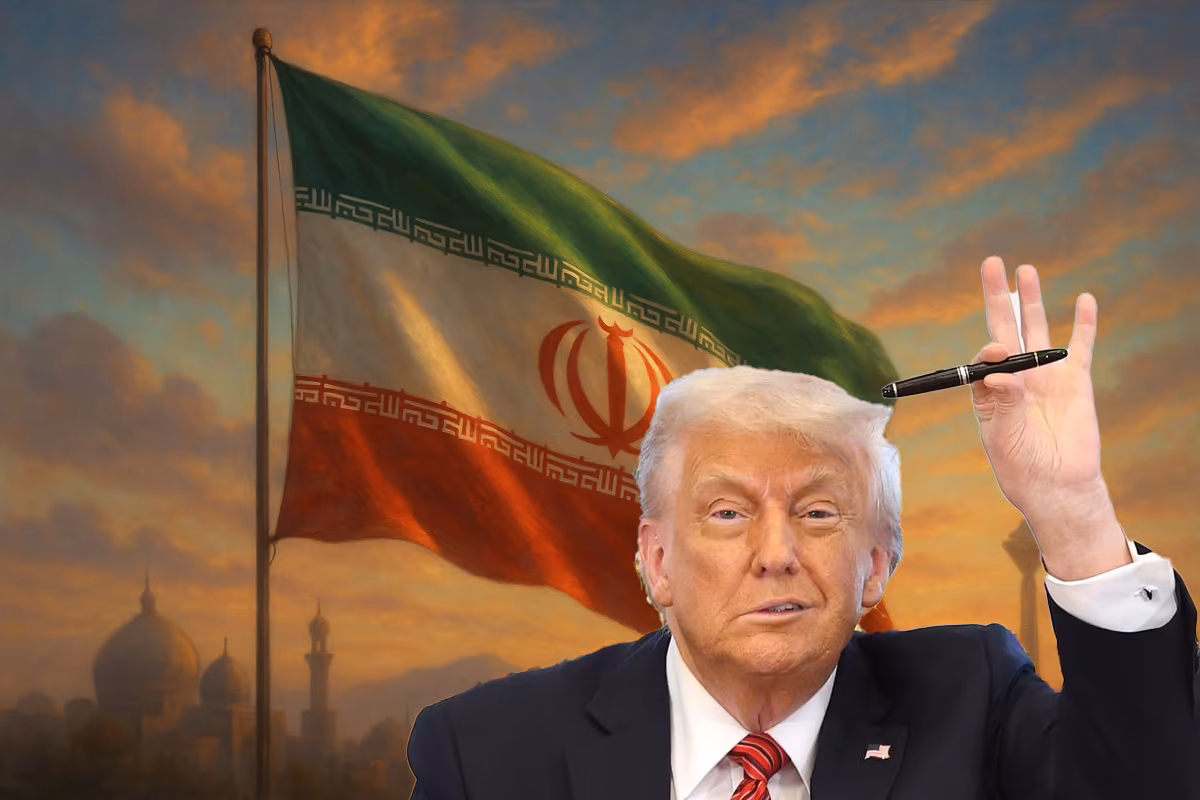 rump mostra la penna alla leadership iraniana per firmare un accordo