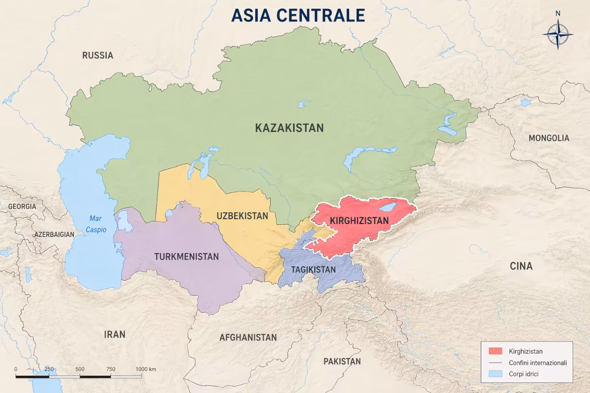 mappa Kirghizistan