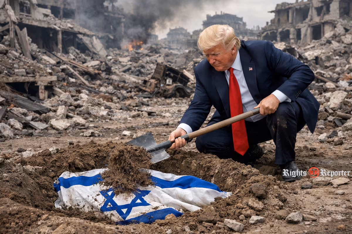 trump seppellisce la bandiera di Israele