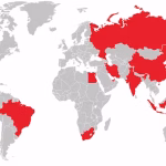 mappa paesi gruppo brics