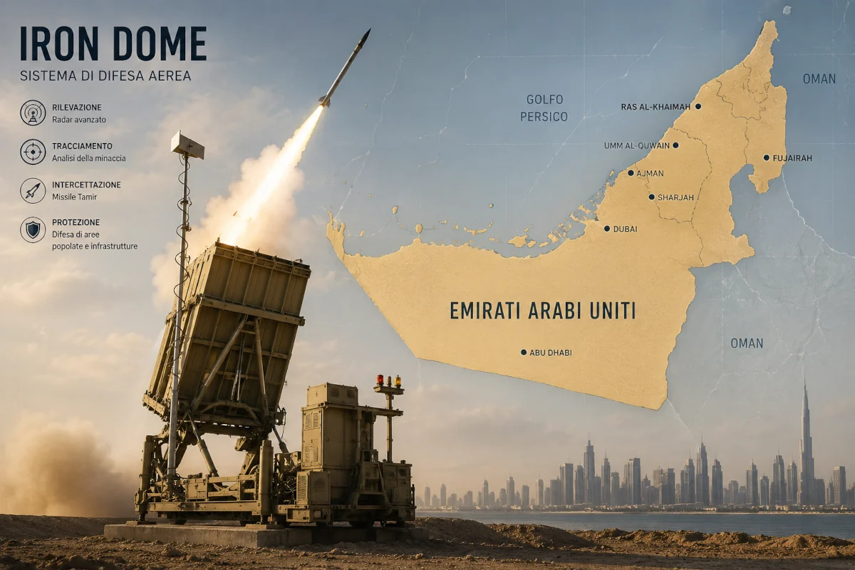 iron dome ferma attacco iran agli emirati arabi uniti